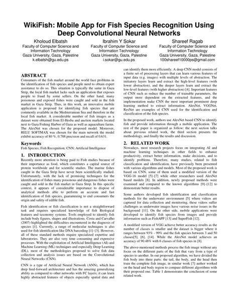 WikiFish: Mobile App for Fish Species Recognition Using Deep .
